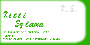 kitti szlama business card